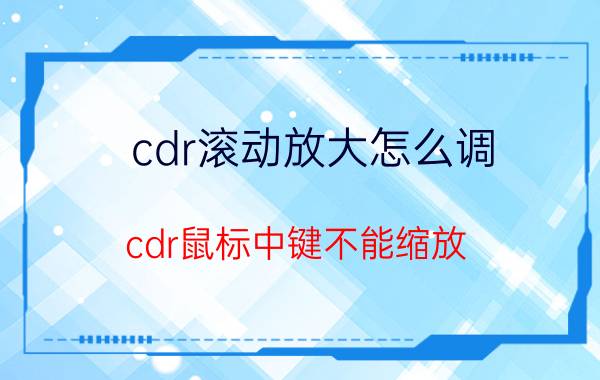 cdr滚动放大怎么调 cdr鼠标中键不能缩放？